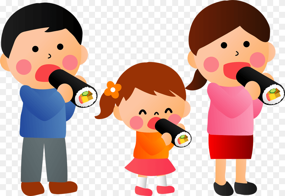 Ehomaki Eating Family Clipart, Electrical Device, Microphone, Photography, Baby Free Transparent Png