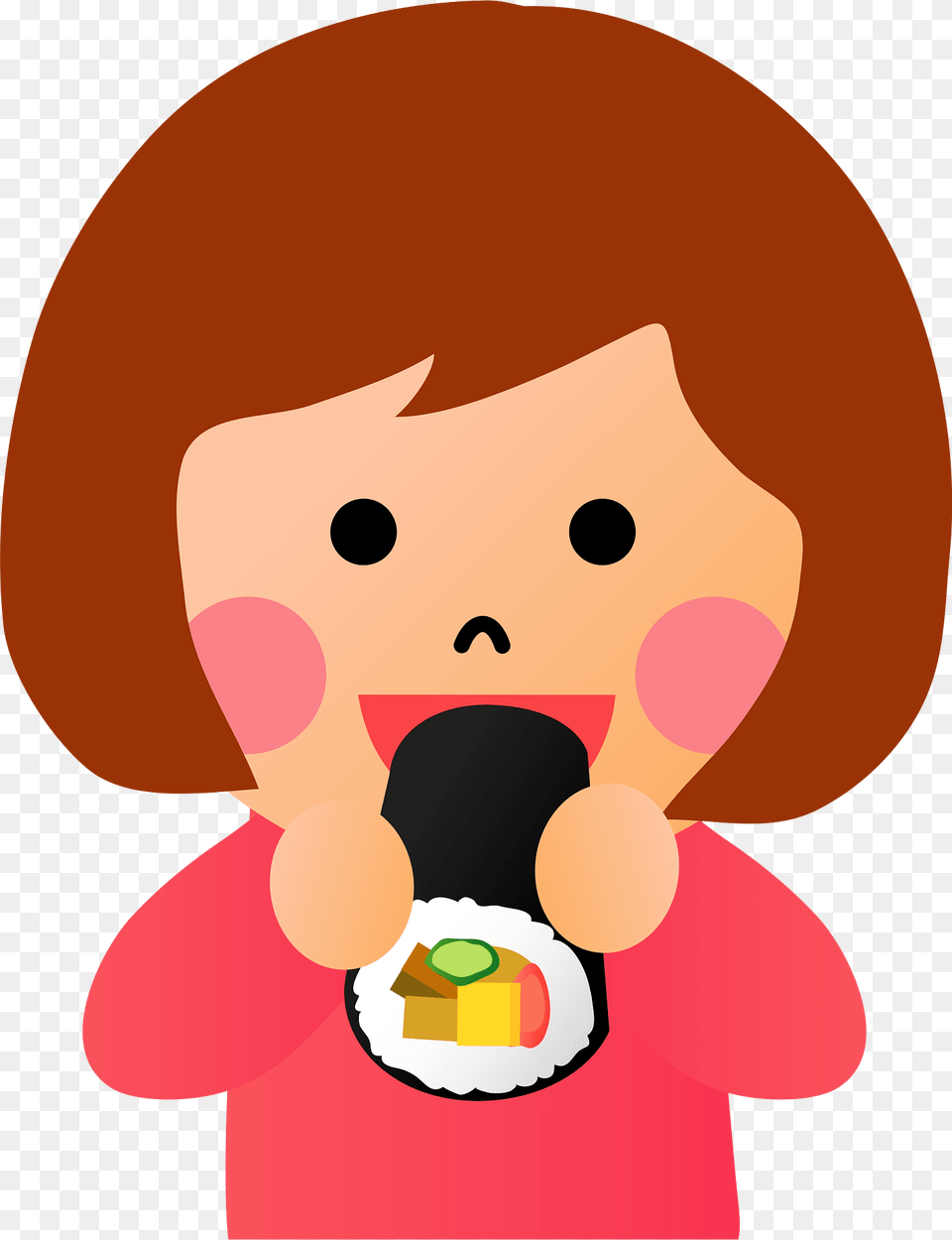 Ehomaki Eating Little Girl Clipart, Dish, Food, Meal, Produce Free Transparent Png
