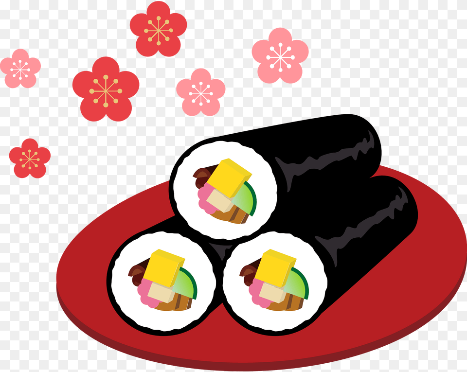 Ehomaki Sushi Japanese Food Clipart, Dish, Meal, Grain, Produce Free Png Download