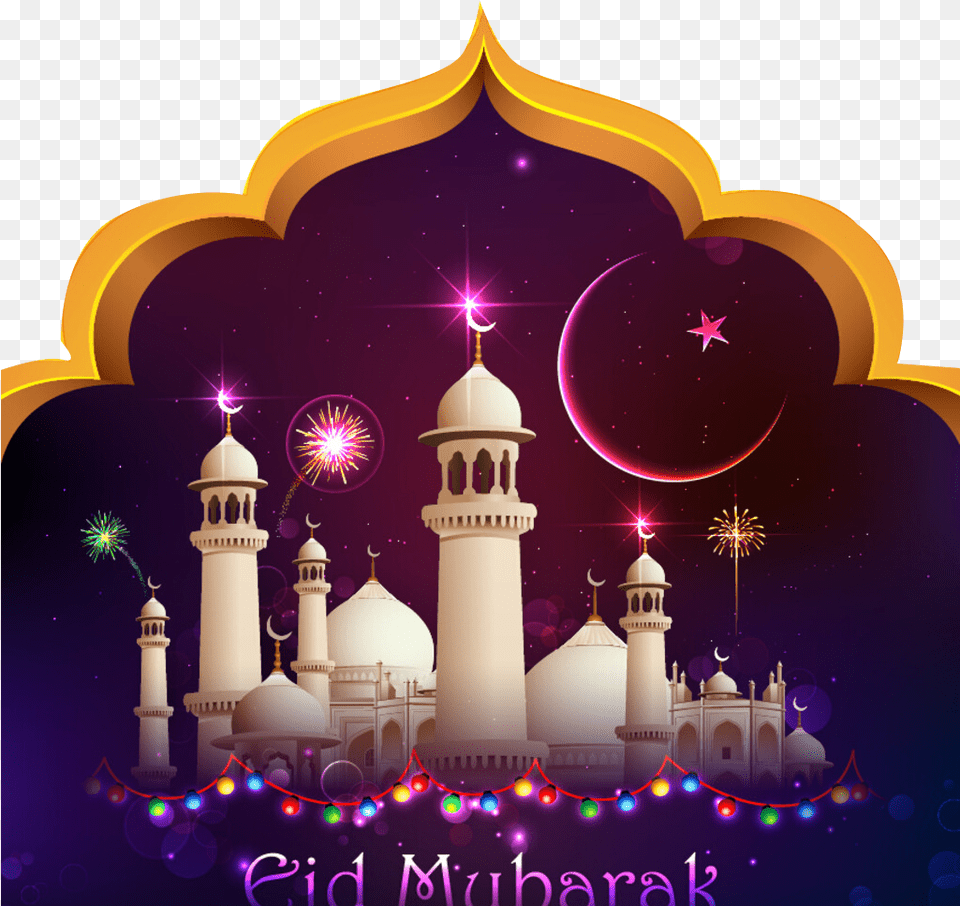Eid Prayer Vectors Eid Mubarak Background Hd, Architecture, Building, Dome, Lighting Png