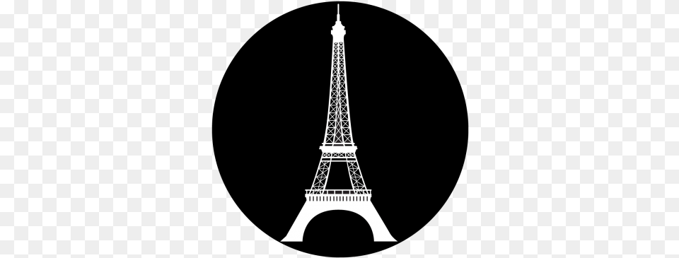 Eiffel Tower 2 Monochrome Glass Gobo Eiffel Tower In A Circle, Architecture, Building Png