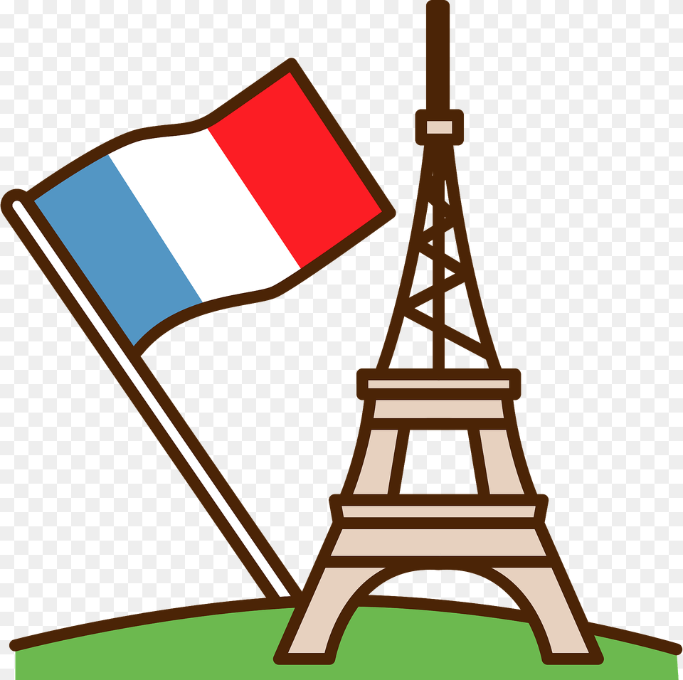 Eiffel Tower And French Flag Clipart, Bulldozer, Machine Free Png Download