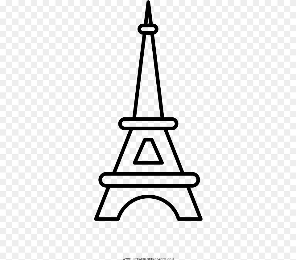 Eiffel Tower Coloring Page, Gray Free Transparent Png