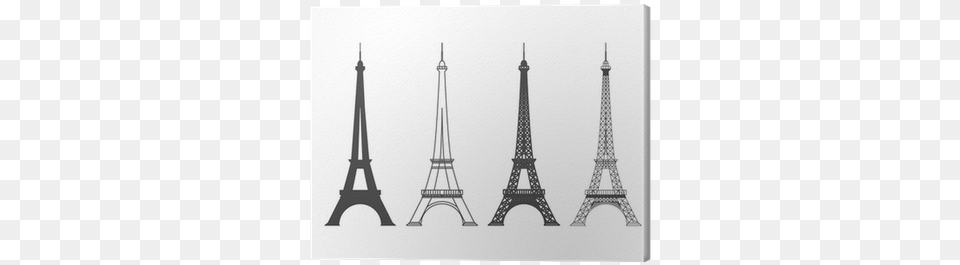 Eiffel Tower In Paris Vector Silhouette Canvas Print Eiffel Tower Different Designs, Art, Drawing, Architecture, Building Free Png Download