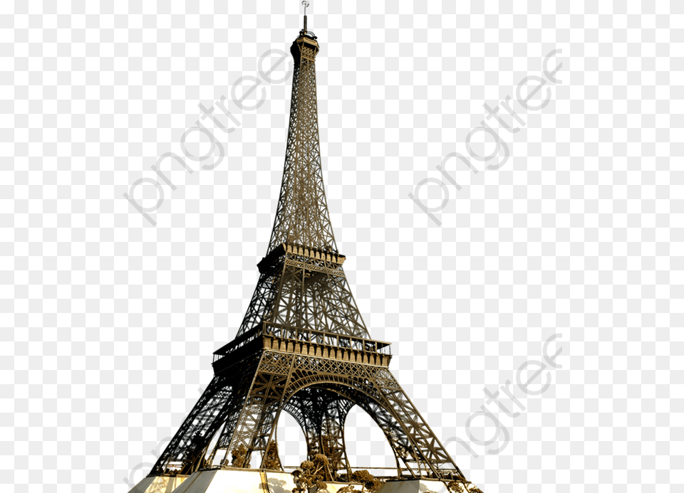 Eiffel Tower Red In Paris France Transparent Paris Eiffel Tower, Architecture, Building, Spire, Clock Tower Free Png Download