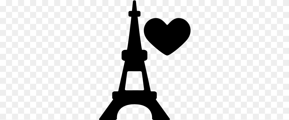 Eiffel Tower With Heart Vector Eiffel Tower Silhouette, Gray Free Png