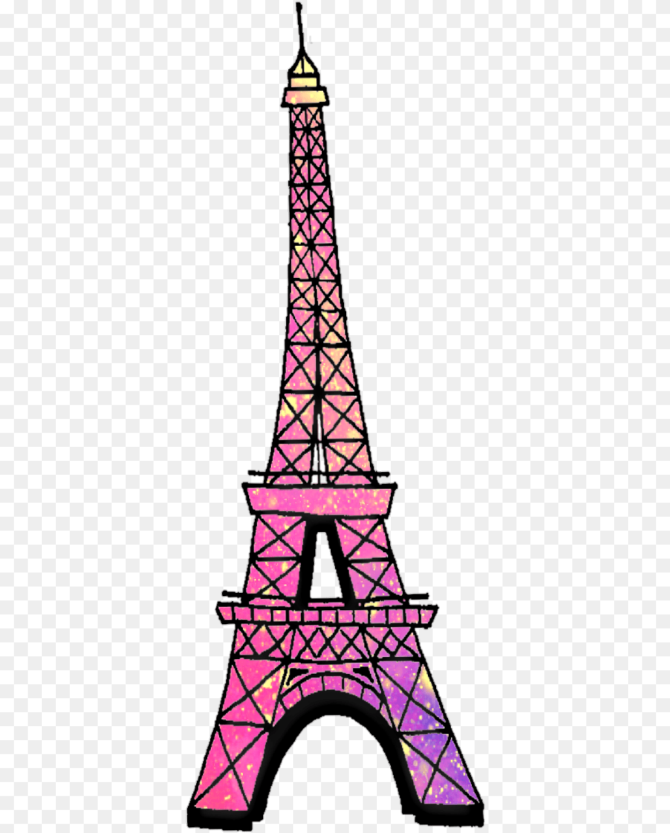 Eiffeltower Paris France Galaxy Space Tower Pink Eiffel Tower Stickers Pink, Architecture, Building Free Png