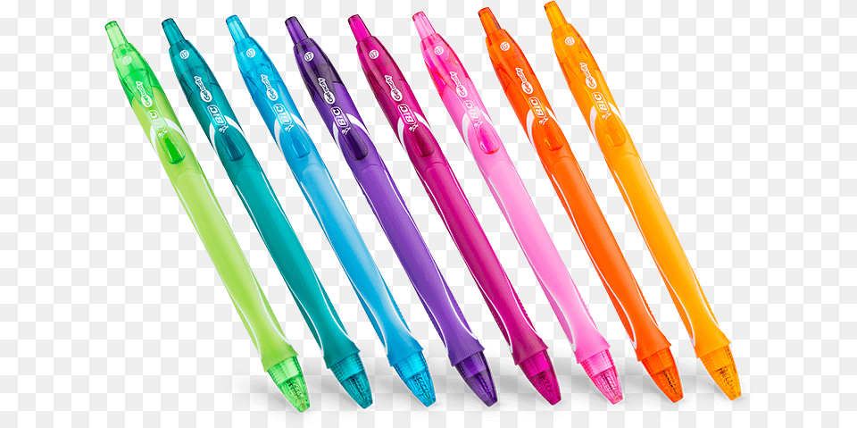 Eight Gelocity Pens Of Different Colors In A Row Gelocity Quick Dry 07 Colors, Pen Free Transparent Png