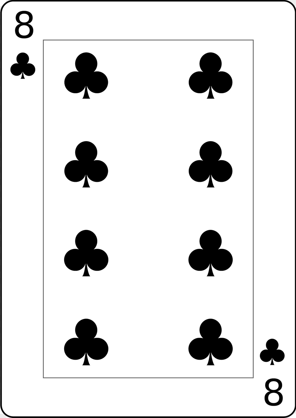 Eight Of Clubs Clipart, Stencil Free Png