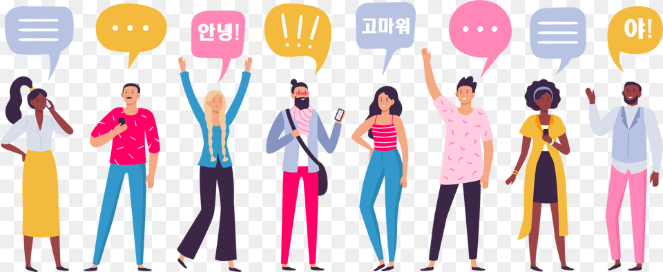 Eight People Communicating With Korean Words Group Young People, Adult, Person, Man, Male Free Transparent Png
