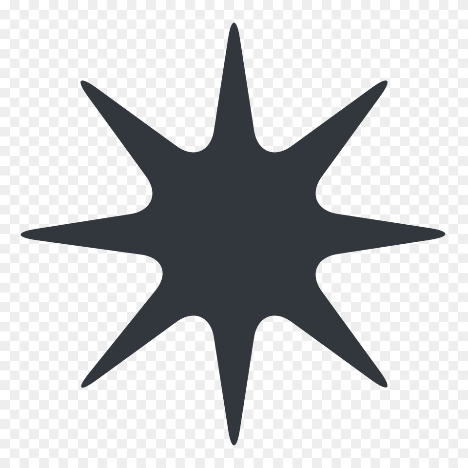 Eight Pointed Star Emoji Clipart, Symbol, Star Symbol, Animal, Fish Png Image