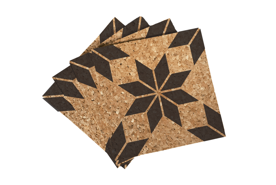 Eight Pointed Star Quilt Pattern Cork Coasters Drink Coaster, Home Decor, Leaf, Plant, Rug Free Png