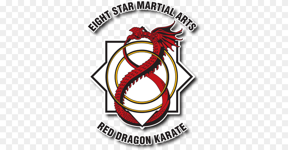 Eight Star Martial Arts Red Dragon Karate Logo, Emblem, Symbol, Dynamite, Weapon Free Png
