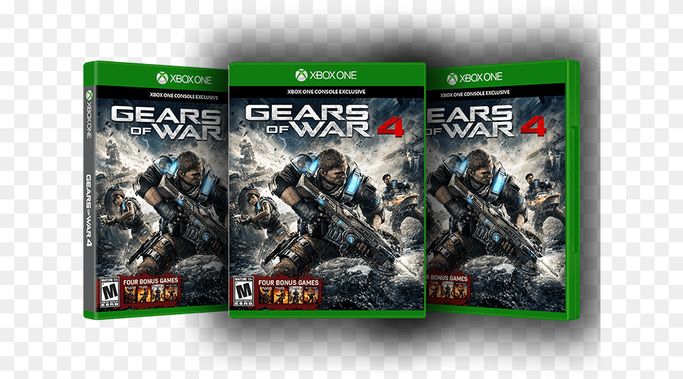 Eight Winners Everyday Gears Of War 4 Xbox One 4 Bonus Game, Advertisement, Poster, Adult, Person Free Png