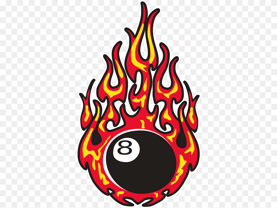 Eightball Fire Vector Graphic On Pixabay 8 Ball On Fire, Flame, Sticker, Dynamite, Weapon Free Png Download