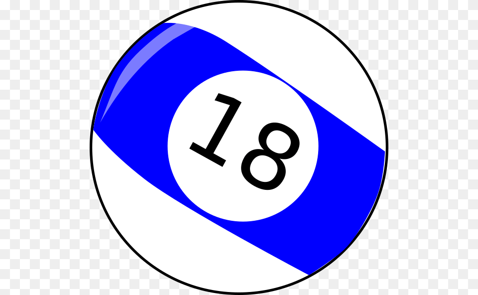 Eighteen Baseball Billiard Ball Clip Art, Number, Symbol, Text, Disk Free Png