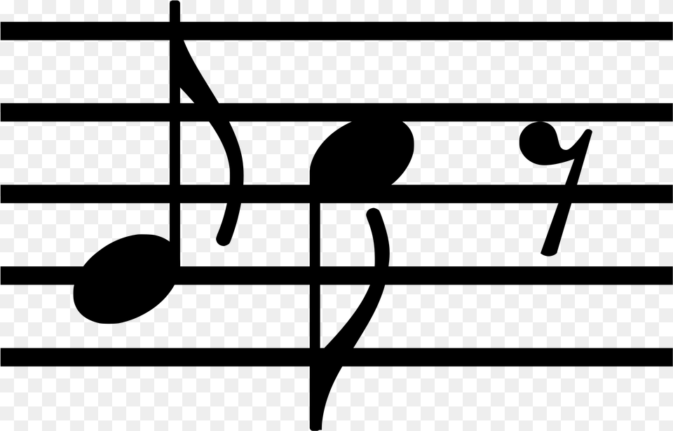 Eighth Note Eighth Note And Rest, Gray Png Image