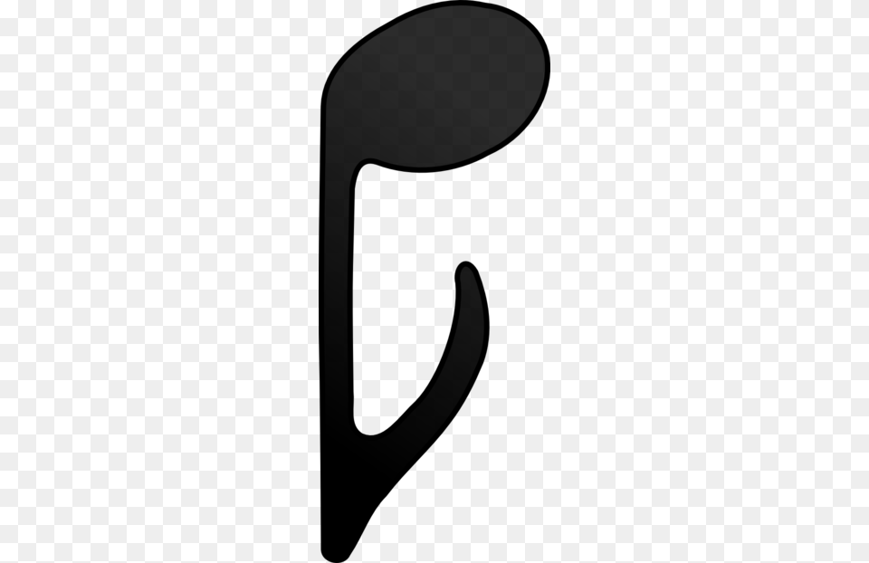 Eighth Note Stem Facing Down, Gray Free Png