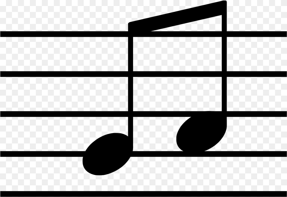 Eighth Notes Connected, Gray Free Png