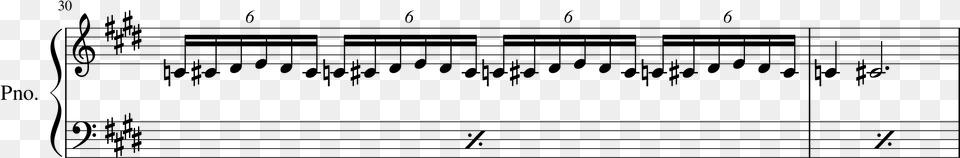 Eighth Notes On Staff, Gray Png