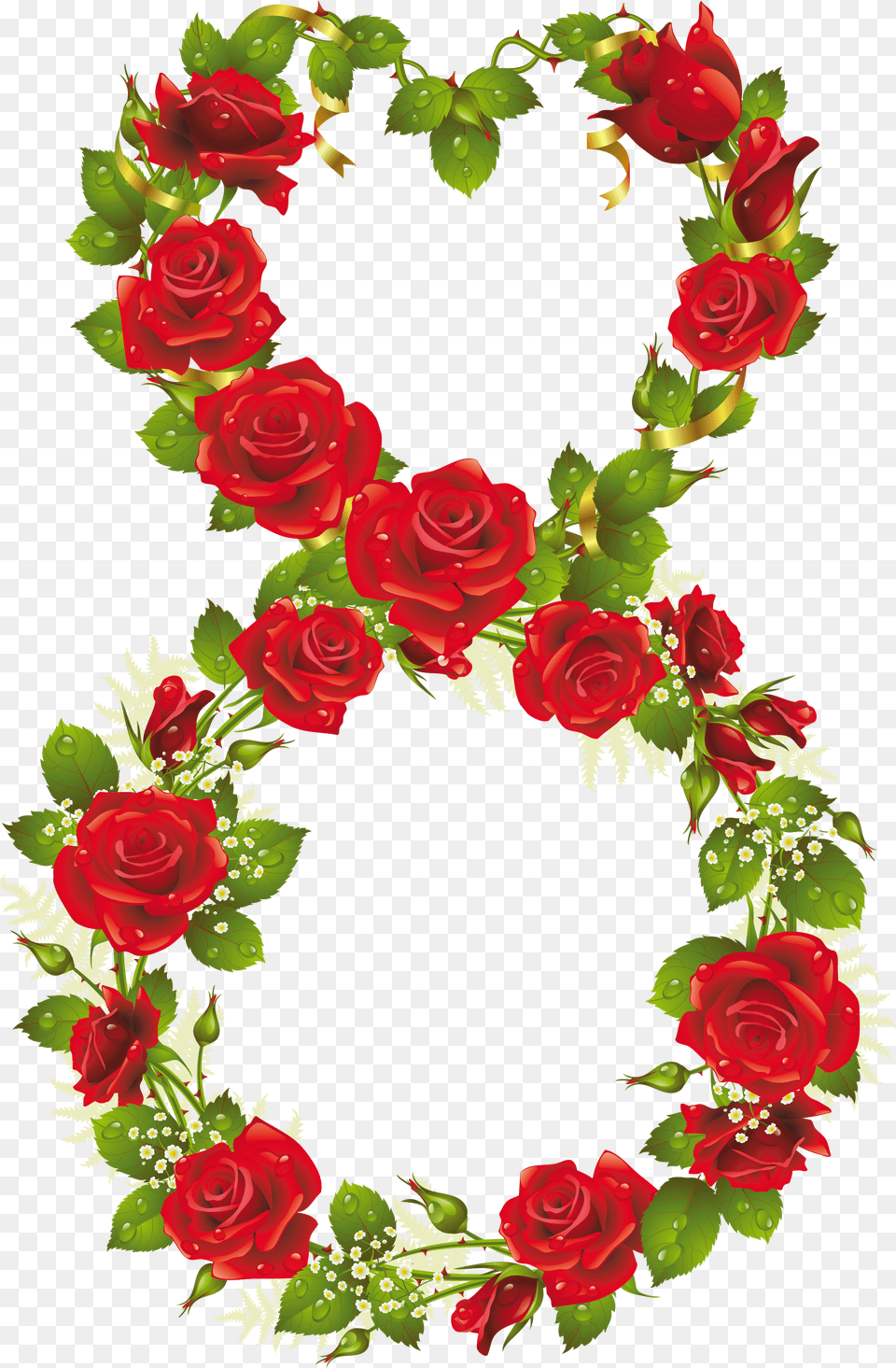 Eighth Of March With Roses Clipart Happy Woman Beautiful Rose Flower, Flower Arrangement, Plant, Art Png Image