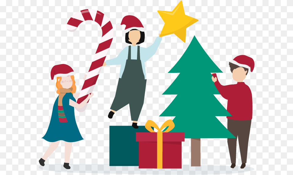 Einmalzahlungen Christmas People Vector Transparent People On Christmas Cartoon, Person, Clothing, Hat, Baby Free Png