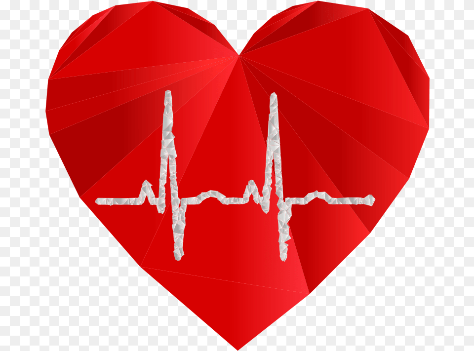 Ekg Heart Low Poly Openclipart Heart Beat Png Image