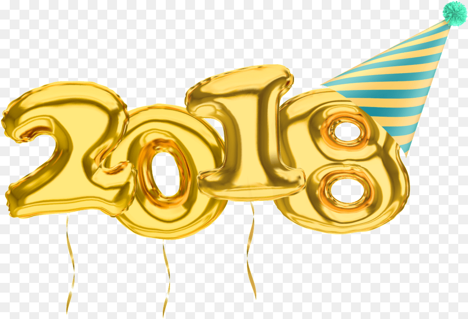 El Arte De Navidad Oro Happy New Year 2019 Balloons, Clothing, Hat, Appliance, Ceiling Fan Free Png Download