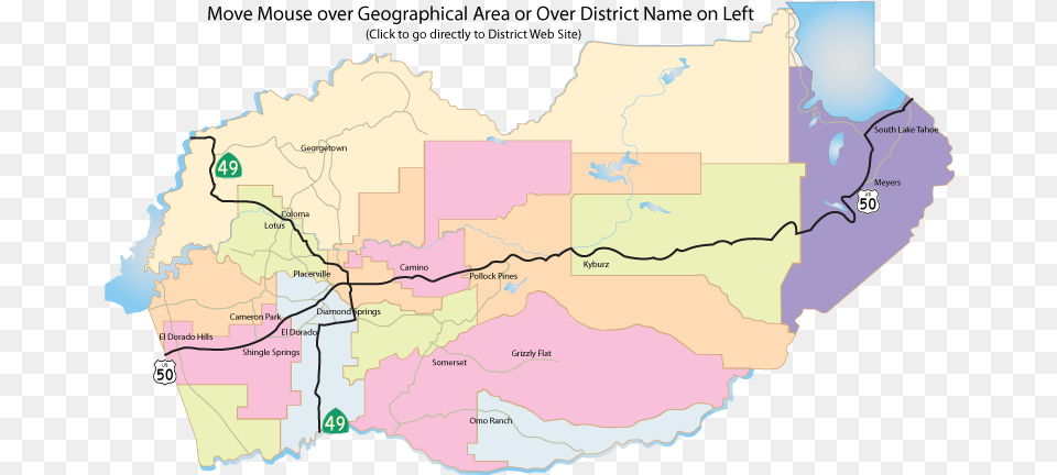 El Dorado County School District Boundaries Map With El Dorado Map Of Placerville Area, Chart, Plot, Atlas, Diagram Free Transparent Png