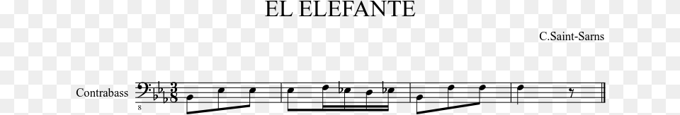 El Elefante Sheet Music Composed By C Sheet Music, Gray Png Image