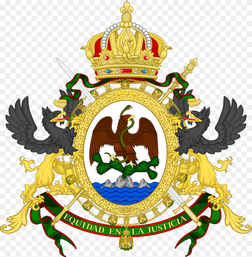 El Escudo De Armas Del Segundo Imperio Mexicano Durante Flag Second Mexican Empire, Badge, Emblem, Logo, Symbol Free Transparent Png