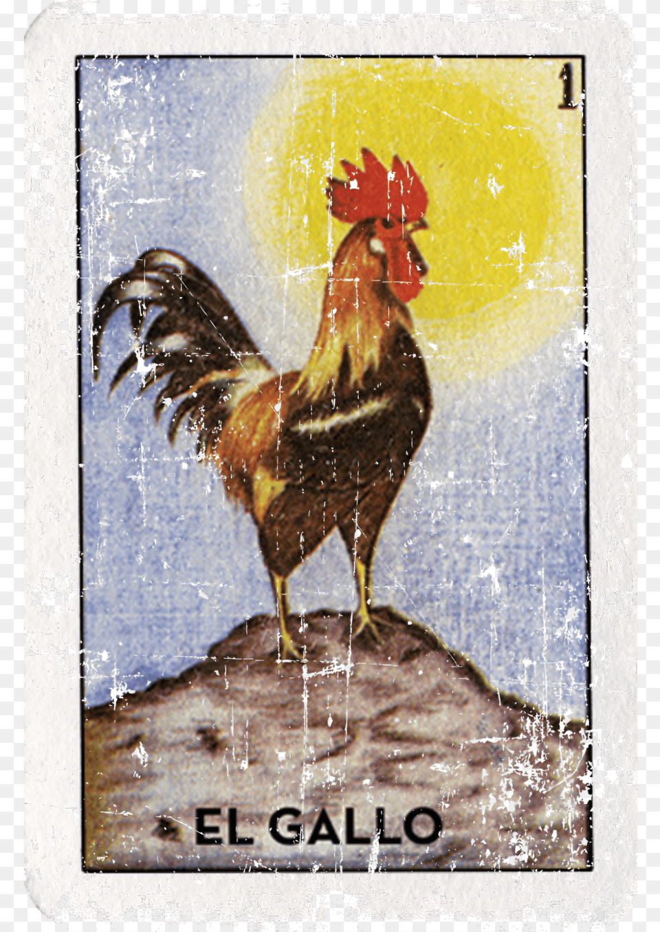 El Gallo Mexican Loteria Bingo Card Art By Casa De San Pedro Y El Gallo, Animal, Bird, Chicken, Fowl Png
