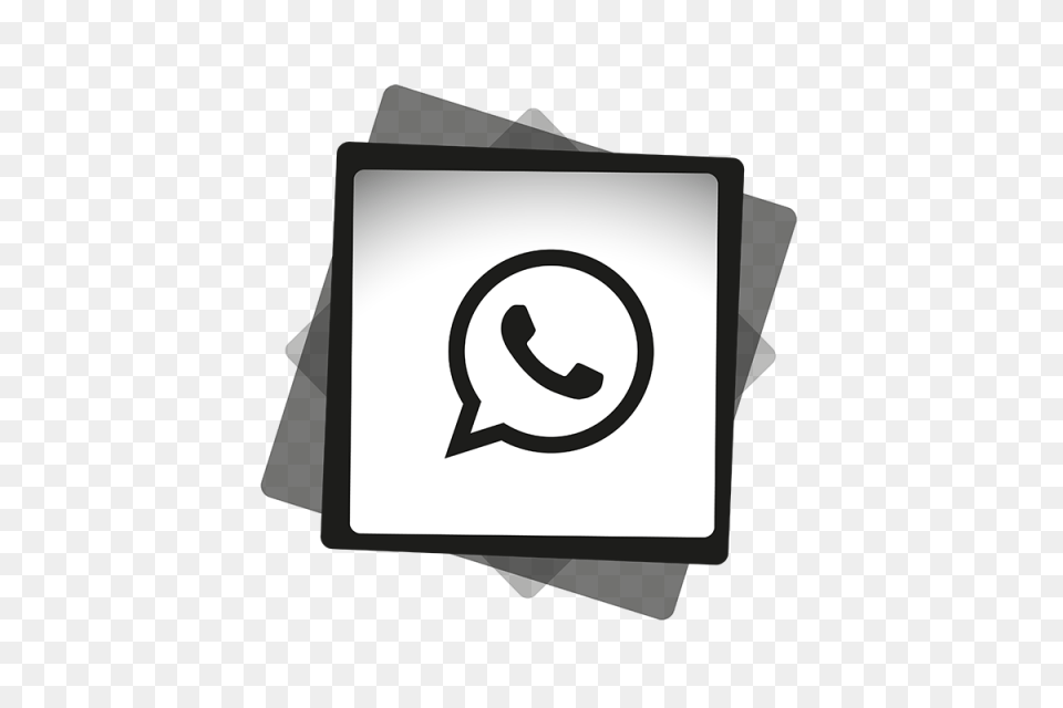 El Icono De Whatsapp Negro Blanco Sociales Medios De, Stencil, Text Free Png Download