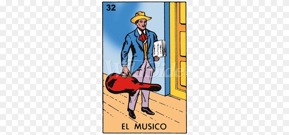 El Musico Loteria The Wild Side, Adult, Person, Man, Male Png Image