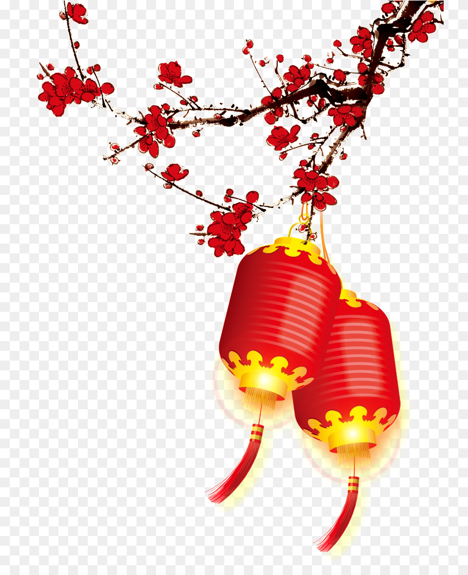 El Nuevo Tradicional Farol Rojo De Decoracion Transparent Chinese Lanterns, Lamp, Lantern, Flower, Plant Png Image