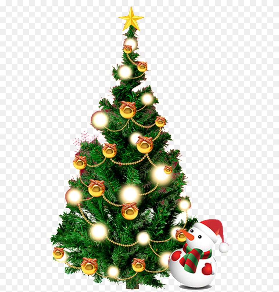El Rbol De Navidad Y El De Nieve Transparente Arbol De Navidad Con Guirnaldas, Tree, Plant, Christmas, Christmas Decorations Png Image