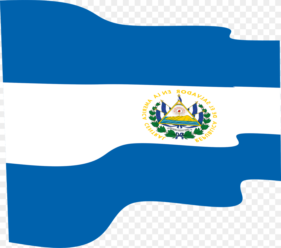 El Salvador Wavy Flag Clipart, Logo, Animal, Fish, Sea Life Png Image