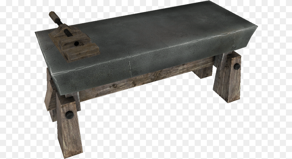 Elder Scrolls Blacksmith Workbench, Bench, Furniture, Table, Mortar Shell Free Png Download
