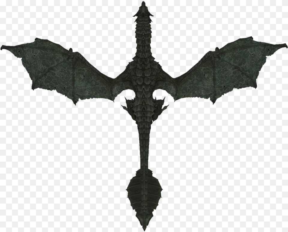 Elder Scrolls Skyrim Dragon Top View, Weapon, Cross, Symbol, Blade Free Transparent Png