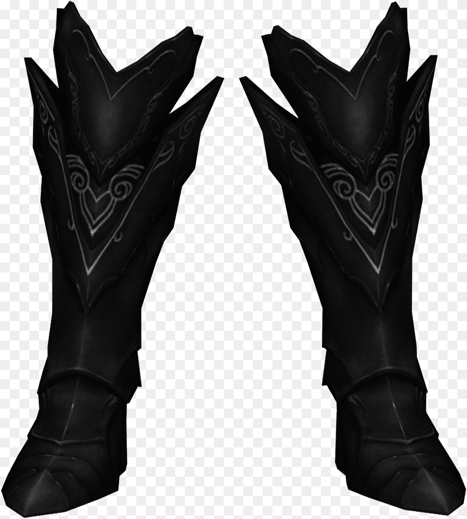 Elder Scrolls Skyrim Ebony Armor Boots, Boot, Clothing, Footwear, Shoe Png