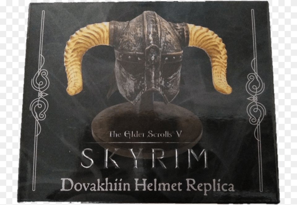 Elder Scrolls V Skyrim Dovakhiin Helmet Replica Loot, Book, Publication, Person, Blackboard Png Image