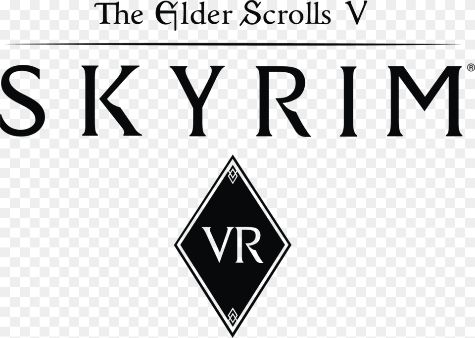 Elder Scrolls V Skyrim Vr Logo, Text, Symbol, Blackboard Png Image