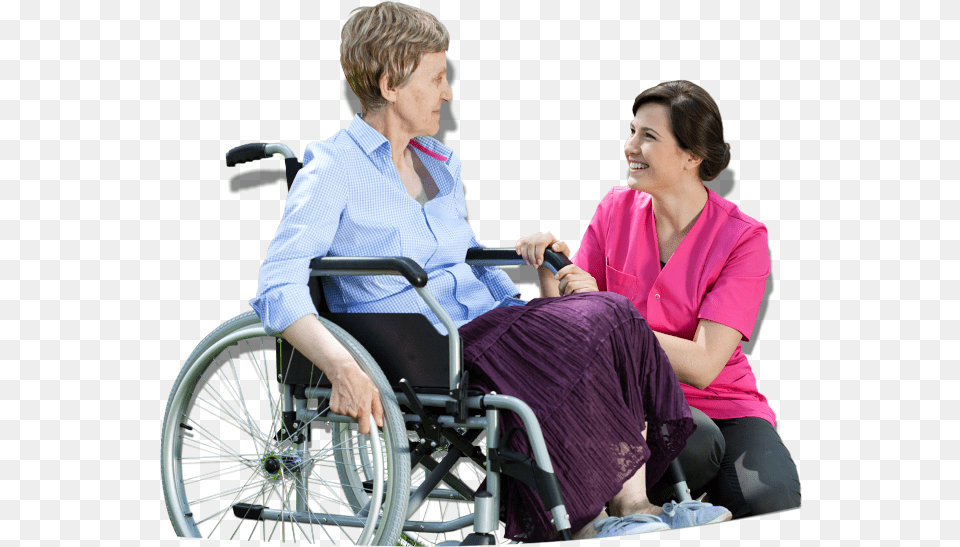 Elderly Caregiver Wheelchair, Adult, Person, Furniture, Female Free Png