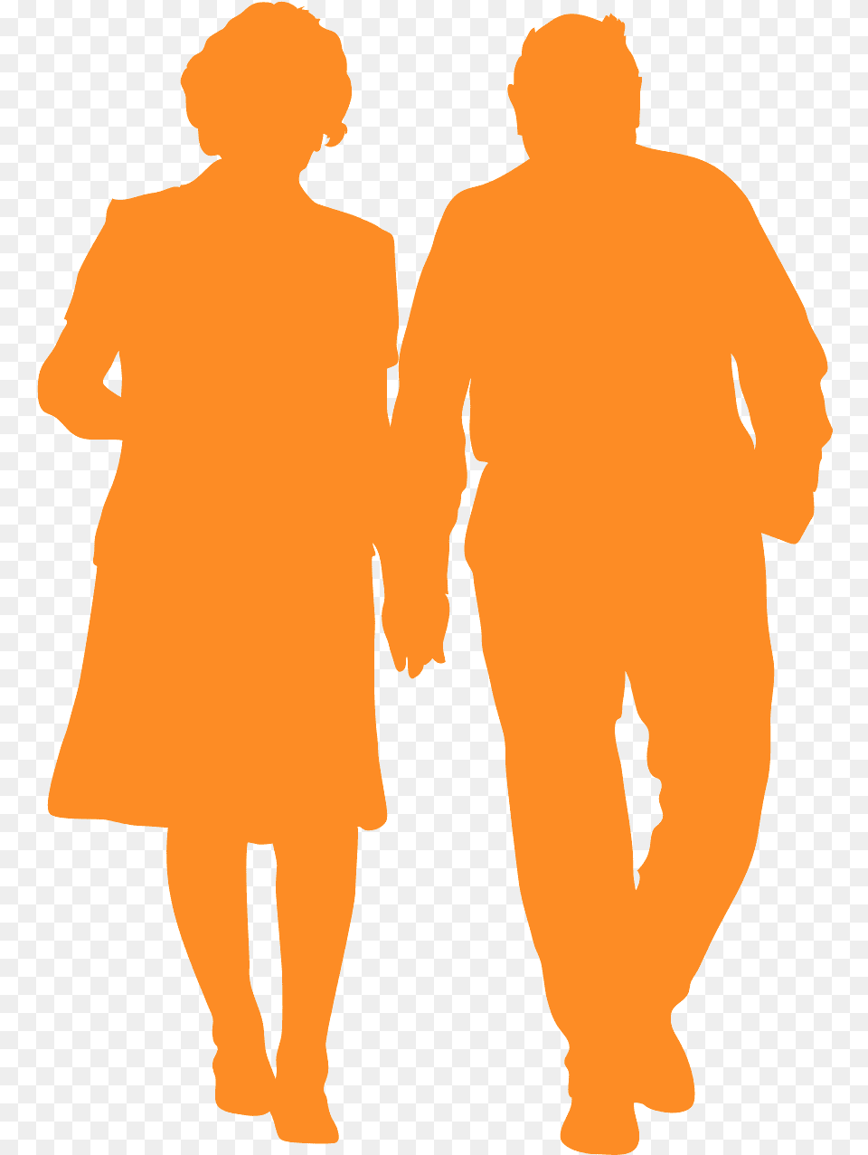 Elderly Couple Silhouette, Adult, Person, Man, Male Free Png