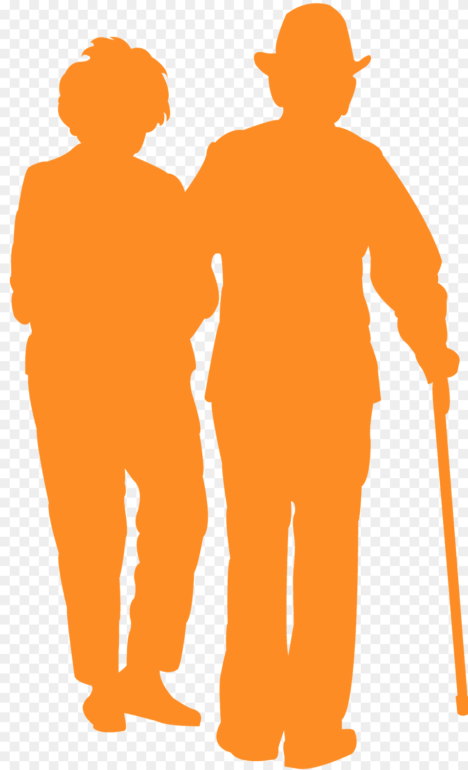 Elderly Couple Silhouette, Adult, Male, Man, Person Free Png Download