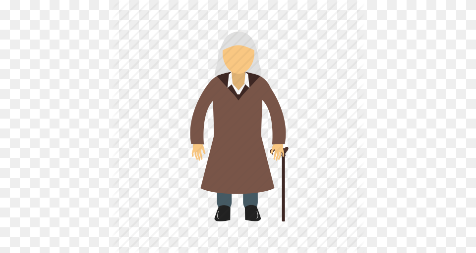 Elderly Female Old Person Portrait Senior Woman Icon, Clothing, Coat, Long Sleeve, Sleeve Png