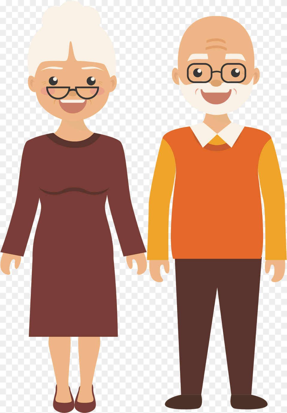 Elderly People Cartoon Transparent Old People Clipart, Long Sleeve, Sleeve, Clothing, Woman Png