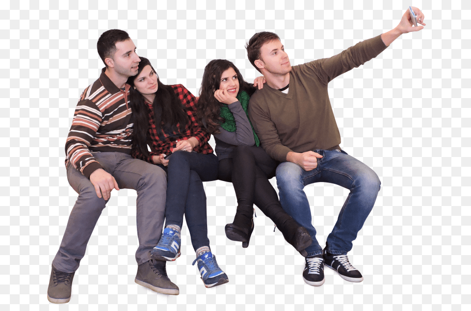 Elearning And Media Production People Sitting On Bench, Sneaker, Clothing, Shoe, Person Png Image