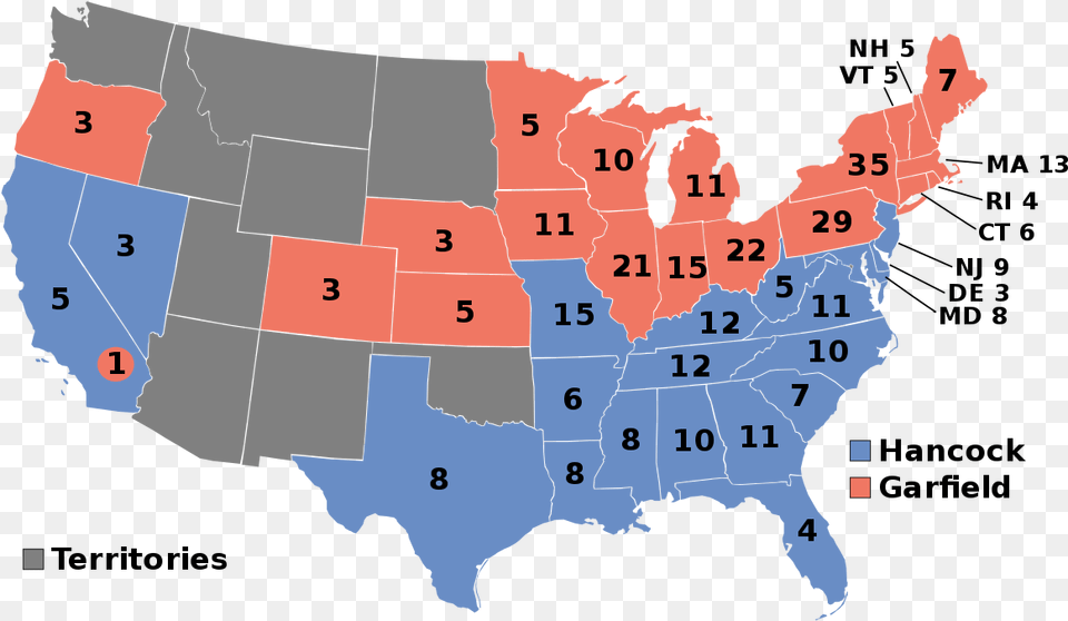 Elecciones Presidenciales De Estados Unidos De Election Of 1880 Map, Chart, Plot, Atlas, Diagram Png Image