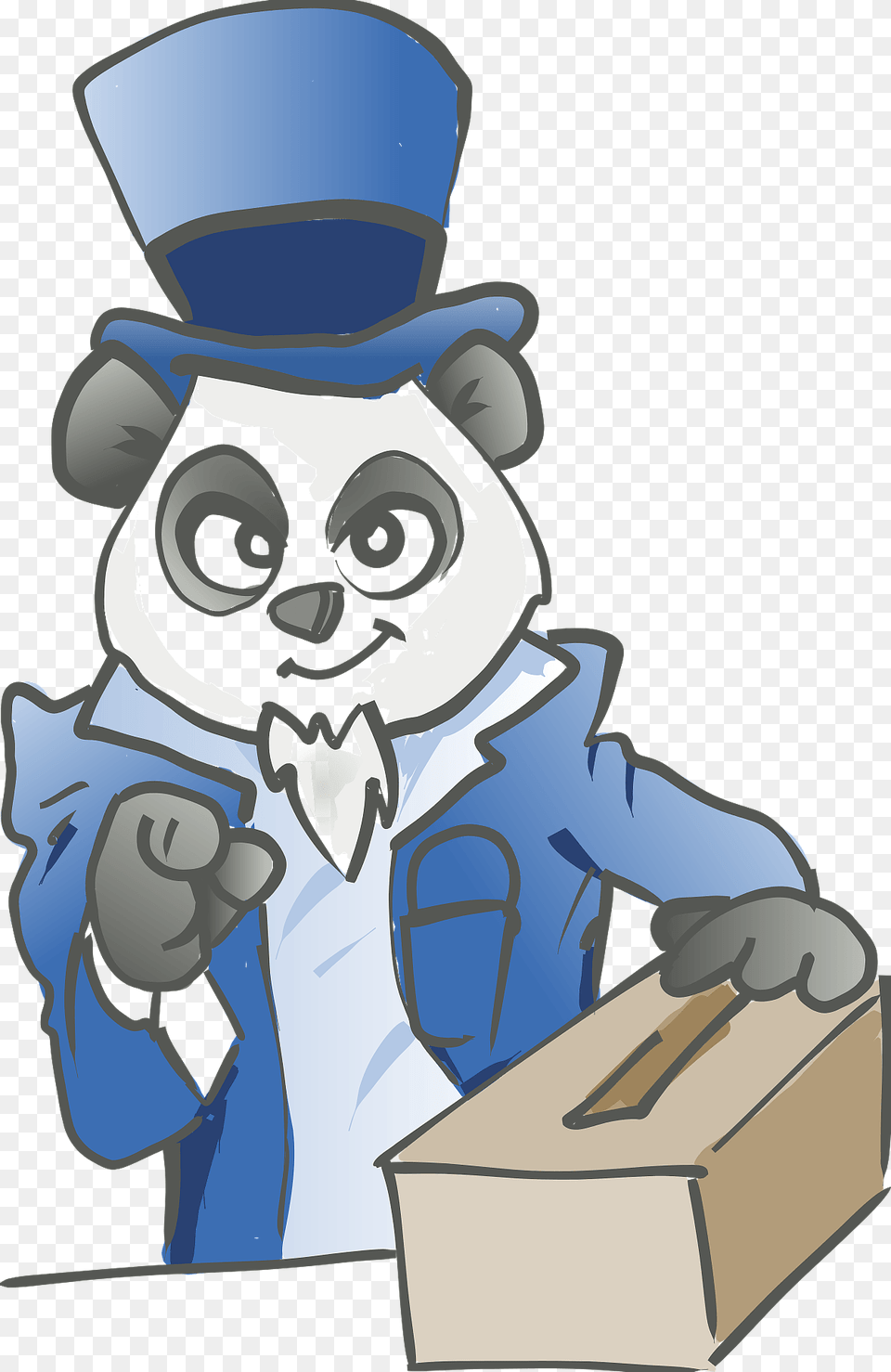 Election Panda Clipart, Box, Cardboard, Carton, Person Png